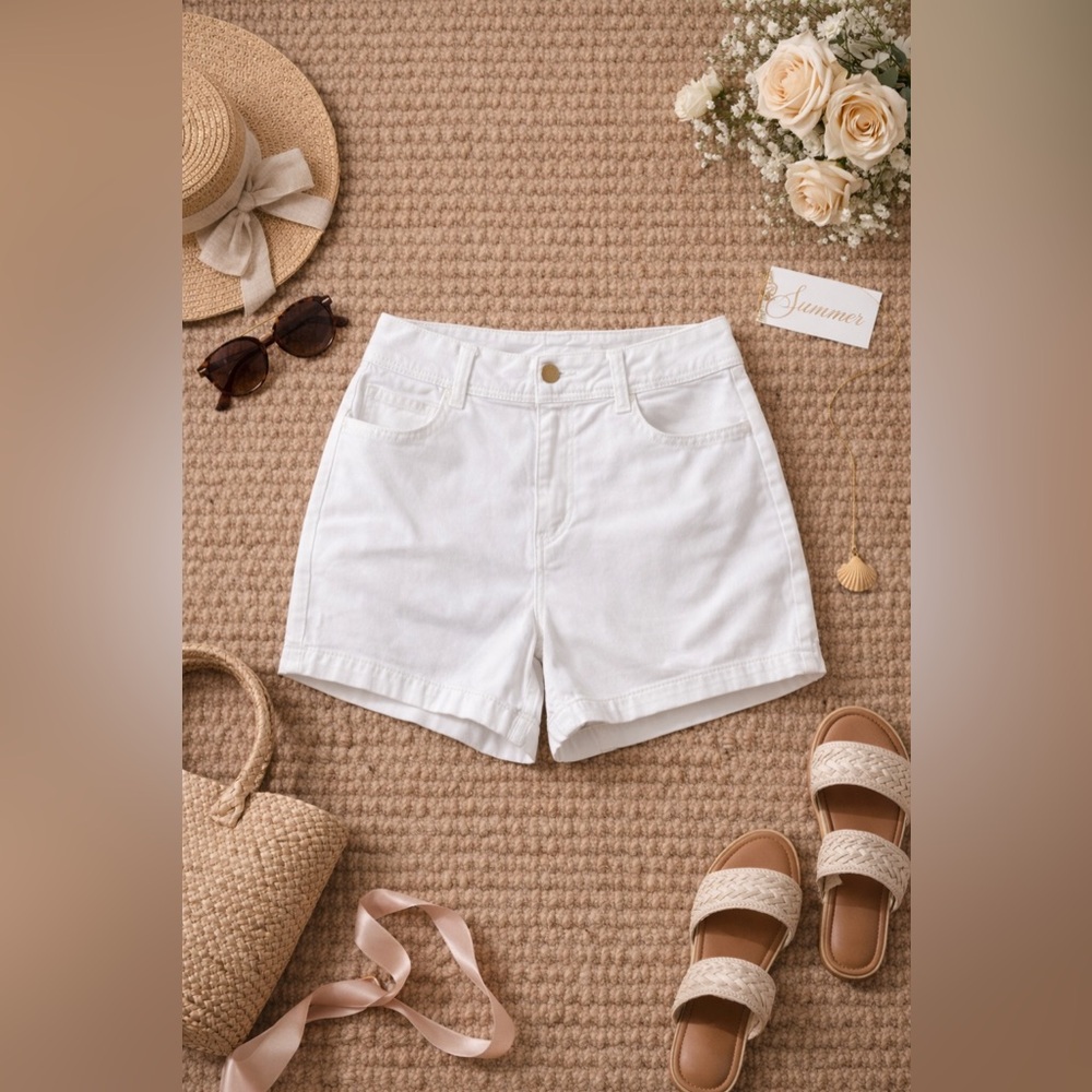 Style & Co White High Rise Shorts 8